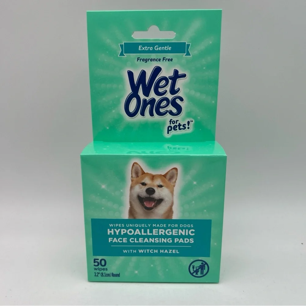 3-PACKS Wet Ones for Pets Hypoallergenic Face Cleansing Pads 50 Count Ea White